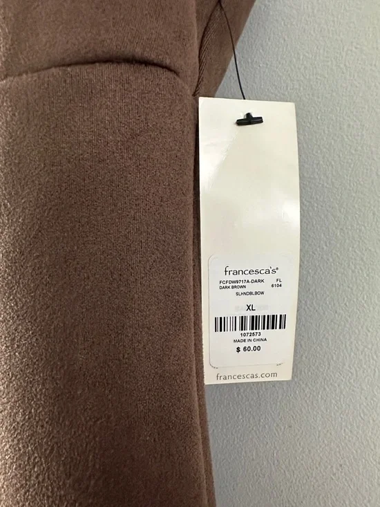 Francesca's Collections Brown Sleeveless Drop-Waist Tie Dress - Picture 2 of 8